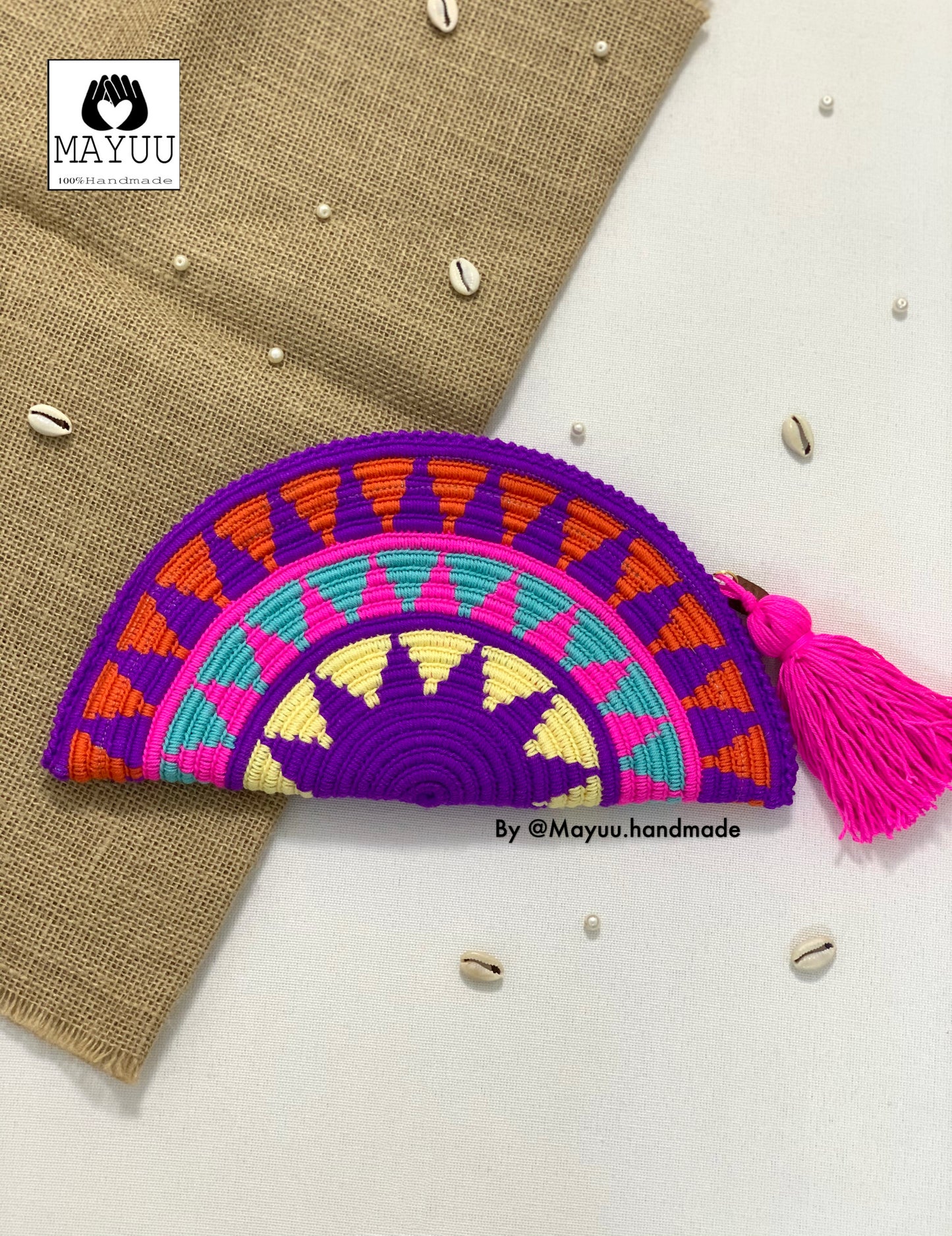 Colorful halfmoon clutch